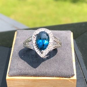 925 Sterling Silver Blue Sapphire Ring